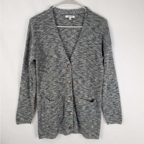 ❤️ MADEWELL Medium Gray grandpa cardigan button down with pockets. No Flaws! - Picture 3 of 6